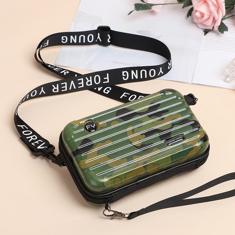 Mini-Kunststoff-Kosmetiktasche, Damen-Kofferform, Umhängetasche, PVC, kleine Umhängetasche, modische Reisetasche