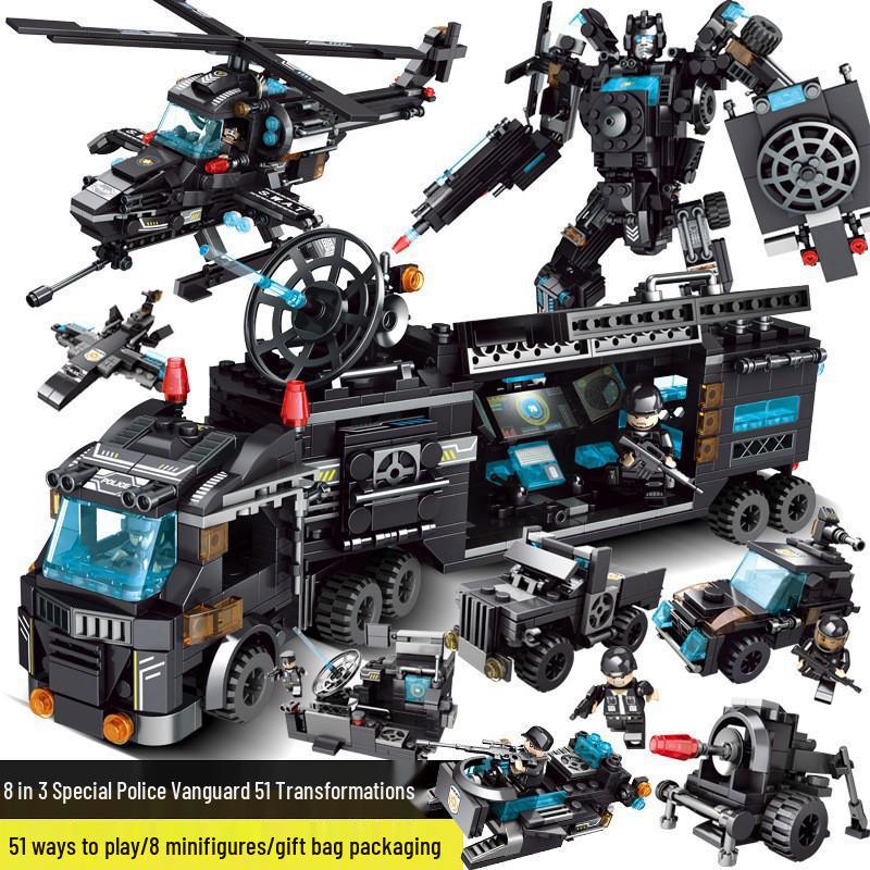 Military Mecha Aircraft Carrier & Space Rocket Building Blocks for Kids - Educational Assembly Toy