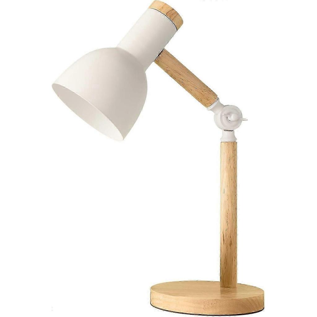 Table Lamp, Adjustable Wooden Table Lamp, Children's Desk Lamp for Bedroom, Living Room, E27 Base Reading Next LampWith light bulb