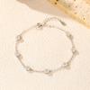 925 Sterling Silver Trendy Sparkling Round Clear CZ Charm Bracelet for Women Daily Wear Fine Jewelry Accessories