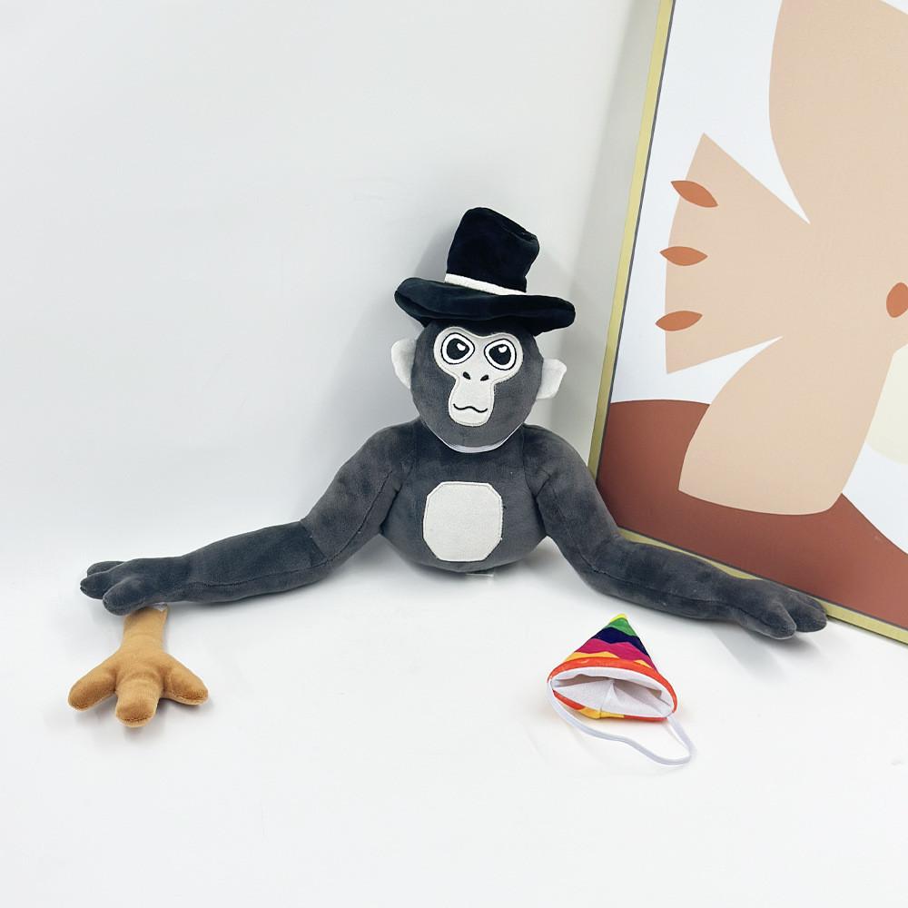 New Gorilla Tag Monke Plush Toy Stuffed Animal Doll With Hat 25cm Tall