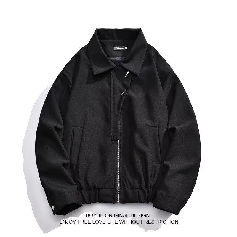 2025 Men s Trendy Solid Color Jacket: American Retro Style, Versatile & Comfortable Medium