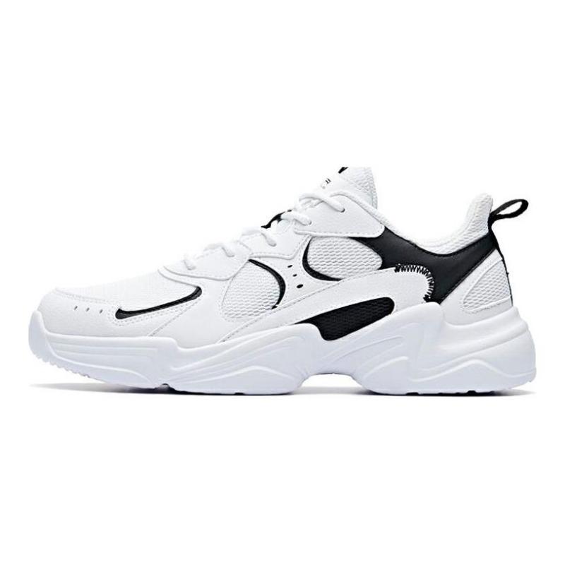 Anta Lifestyle men s low-top casual shoes white black, mesh upper lightweight durable 111938822R-3 39
