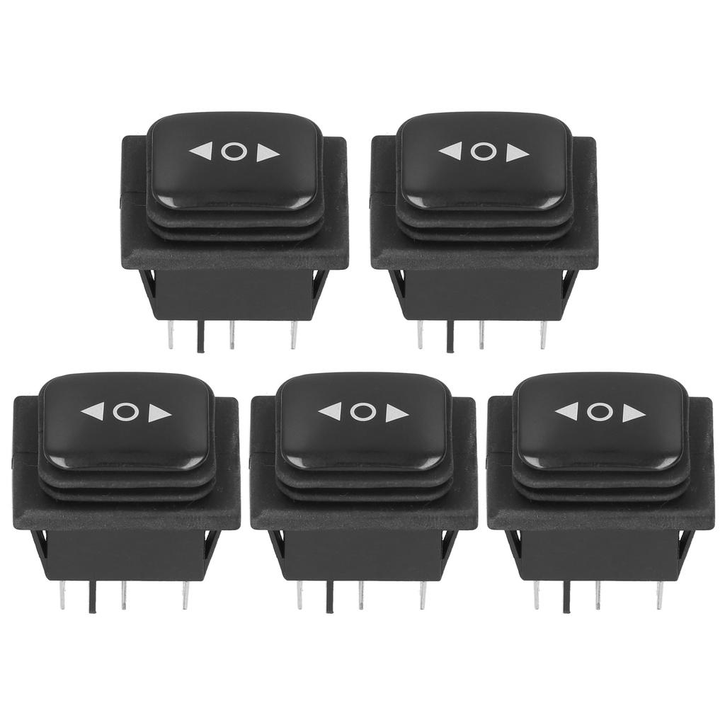 5Pcs Rocker Switch Boat Type Waterproof 6 Pin 3 Position Bilateral Reset AC125VAC250V