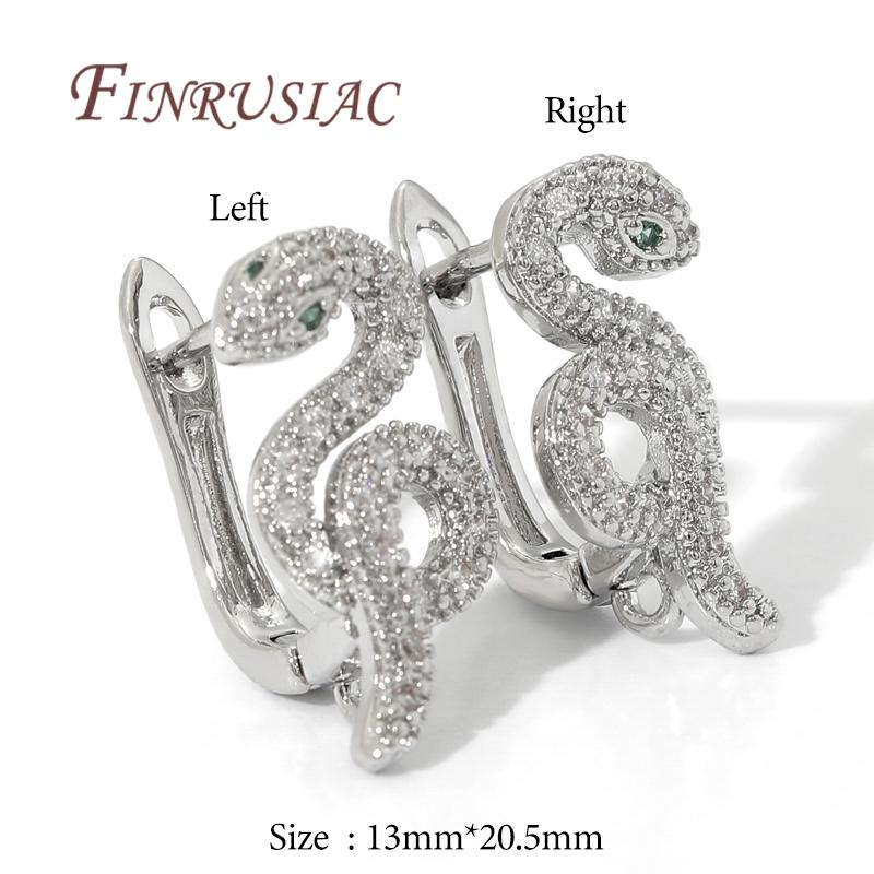 

Серьги-крючки со змеей, инкрустированные цирконами, покрытие из настоящего 18-каратного золота, Аксессуары для сережек, Швензы, Застежки для сережек 1 pair