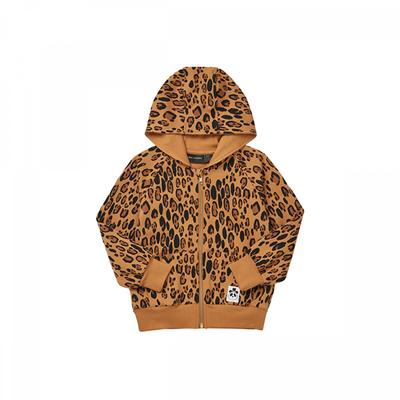 Mini Rodini 1000014113 Moletom Básico Leopardo com Zíper Moletom Leopardo Infantil com Zíper