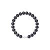 Bracelet - Pearls & Colors - Genuine Freshwater Cultured Pearl 9-10 Mm - 925 Sterling Silver - Lobster Clasp - Black