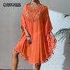 Women's Dress Beach Dresses Coverup Crochet Patchwork Fringe Swimwear Bikini Outer