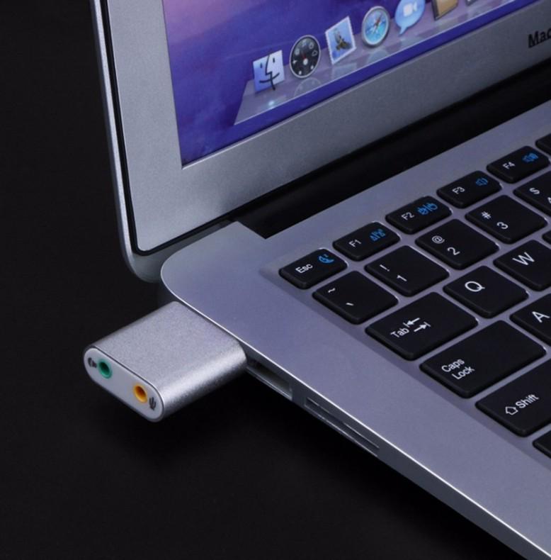 USB 7.1 Soundkarte aus Aluminiumlegierung für Audio-Listening und Live-Anrufe