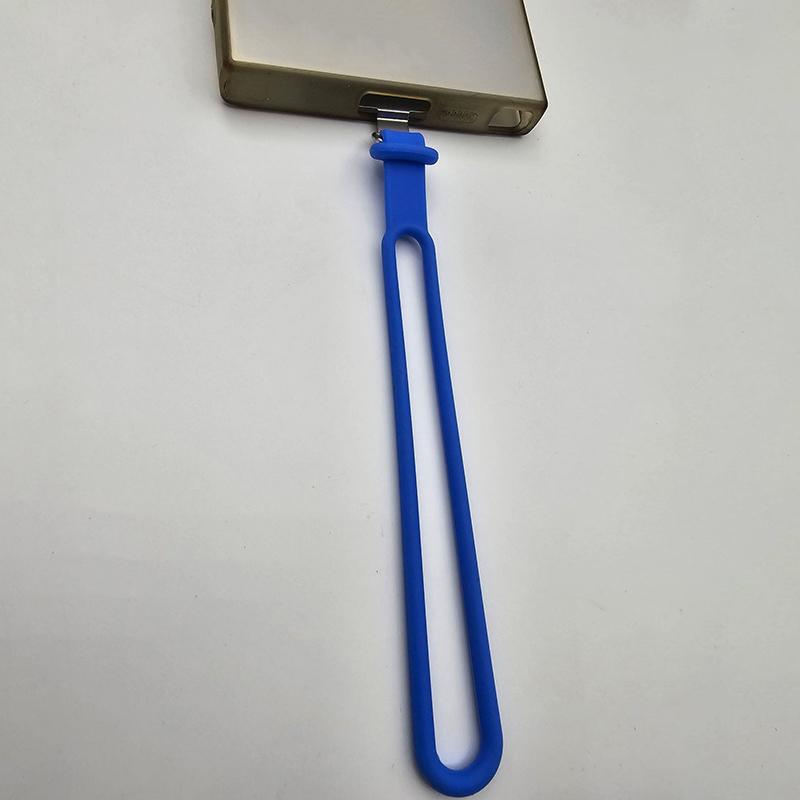 1Pcs 2In1 Silicone Mobile Phone Wrist Straps Short Lanyard Soft Hanging Cord With Stainless Steel Metal Tether Tab Gasket