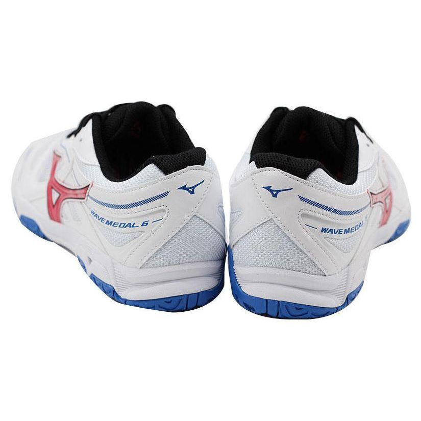 Mizuno Wave Medal 6 Unisex Low Top Training Shoes White Red Blue 81GA191521