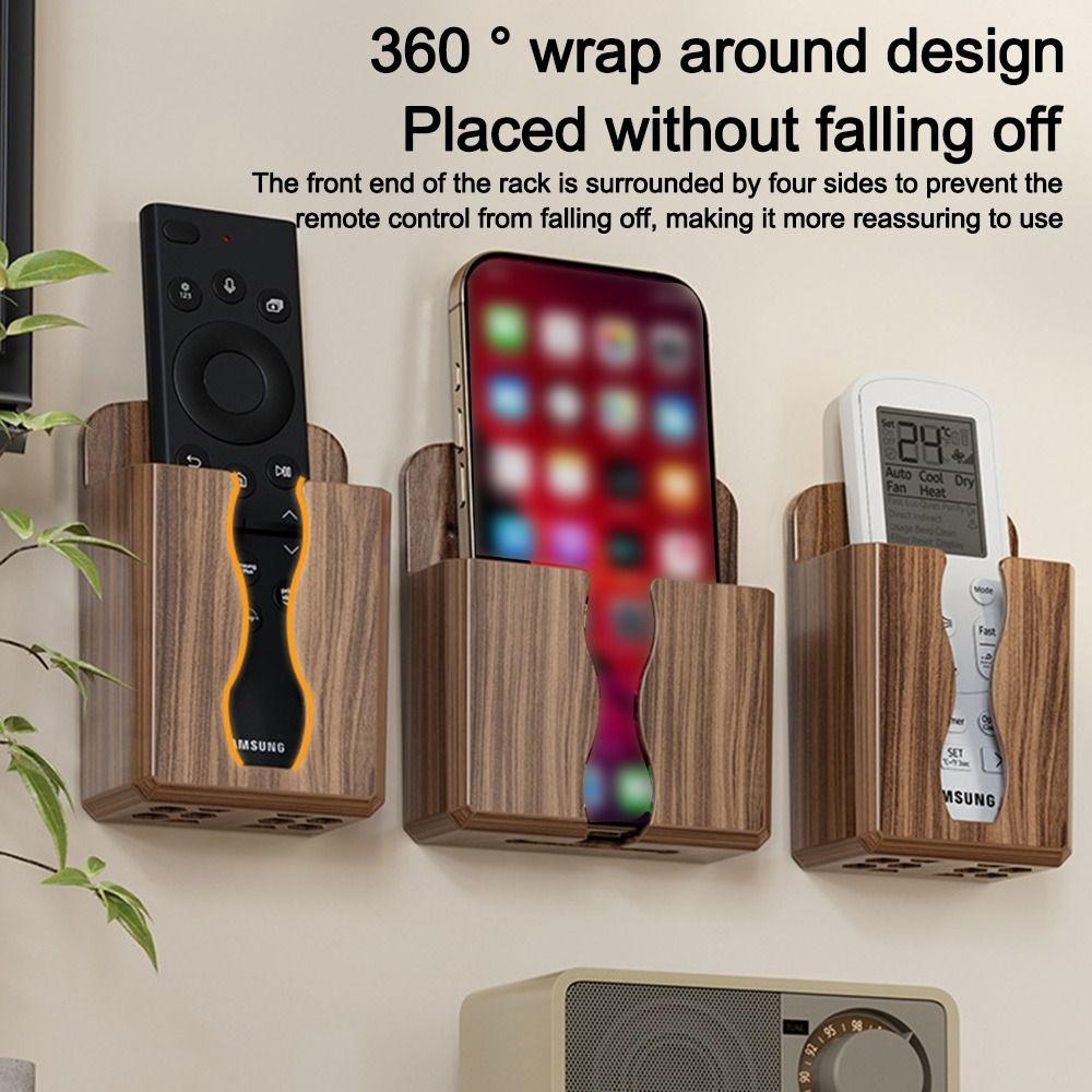 Remote Controller Holder TV Remote Control Storage Box Mobile Phone Charger Storage Rack Wall Shelf Mount Stand