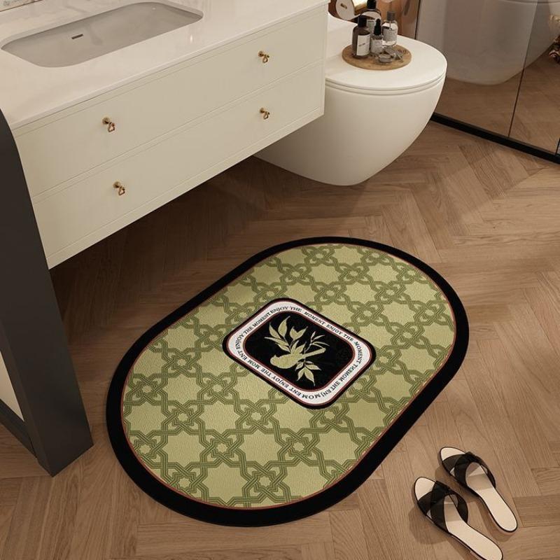 American Retro Bathroom Floor Mat, Diatom Mud, Water Absorption, Non-slip and Quick-drying Floor Mat