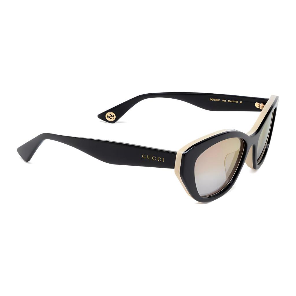 GUCCI Lettering Recycled Acetate Irregular Sunglasses Women's Black