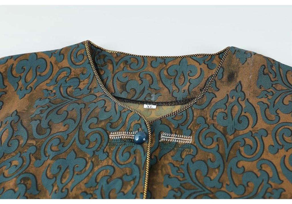 Chinese Retro Plus Size Two-Piece Set: Loose Cotton Linen Jacket & Pants for Middle-Aged Women