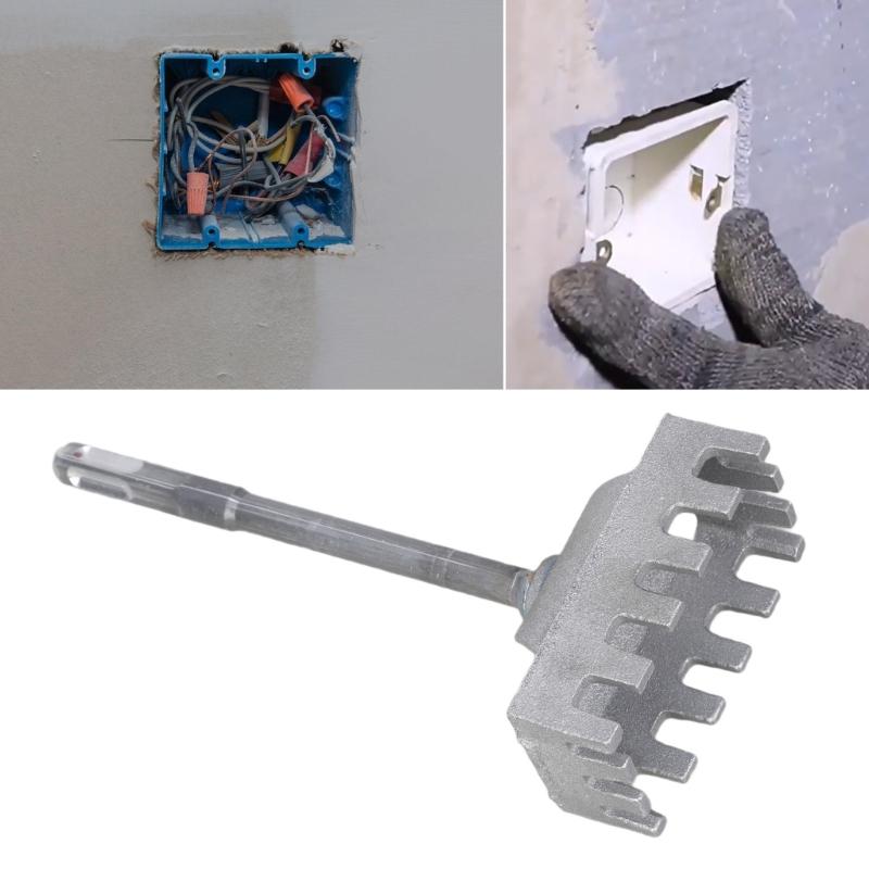 Practical 340g Square Shanks Hammer Grooving Chisels Junction Box Cutter for 86 Type Electrical Box Installation