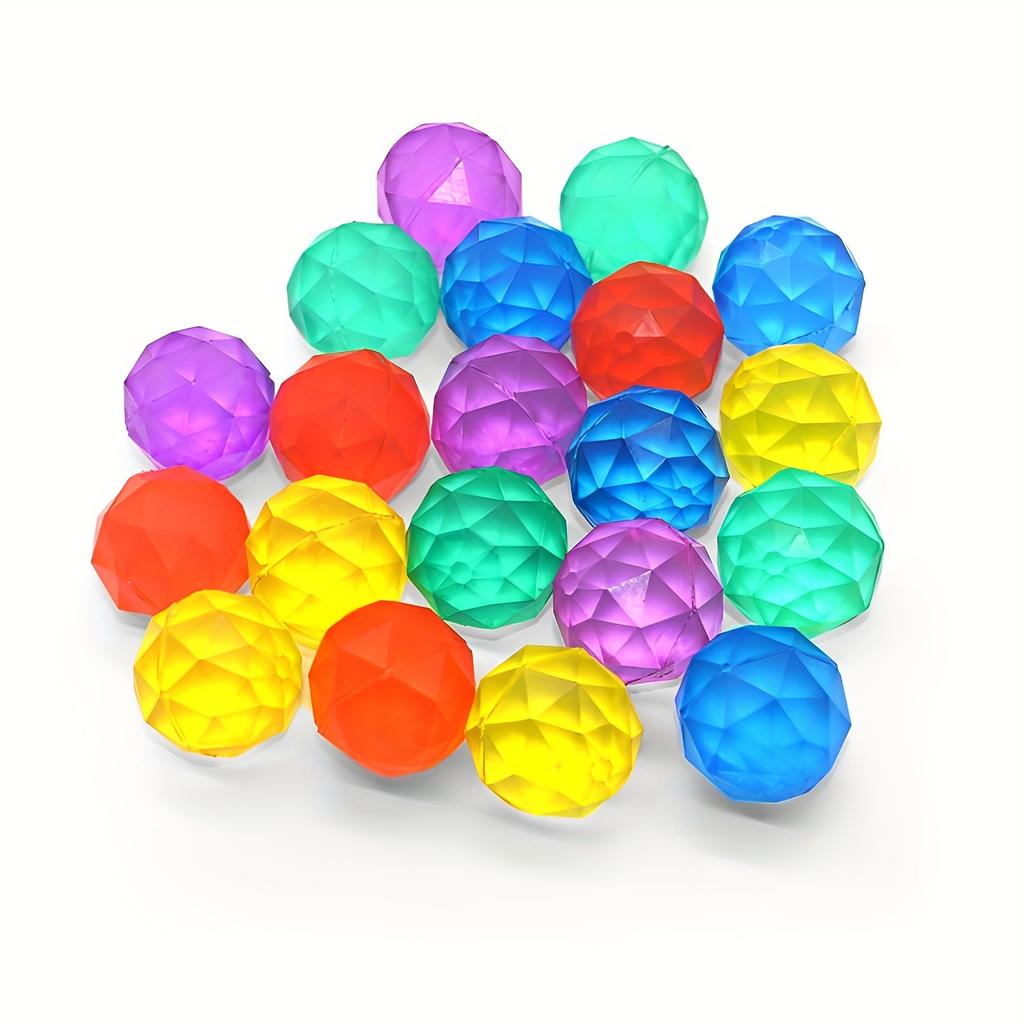 12pcs Diamond Bouncy Balls 2.5CM Rubber Balls Assorted Colors for Carnival Prizes Party Favors Goodie Gift JXB