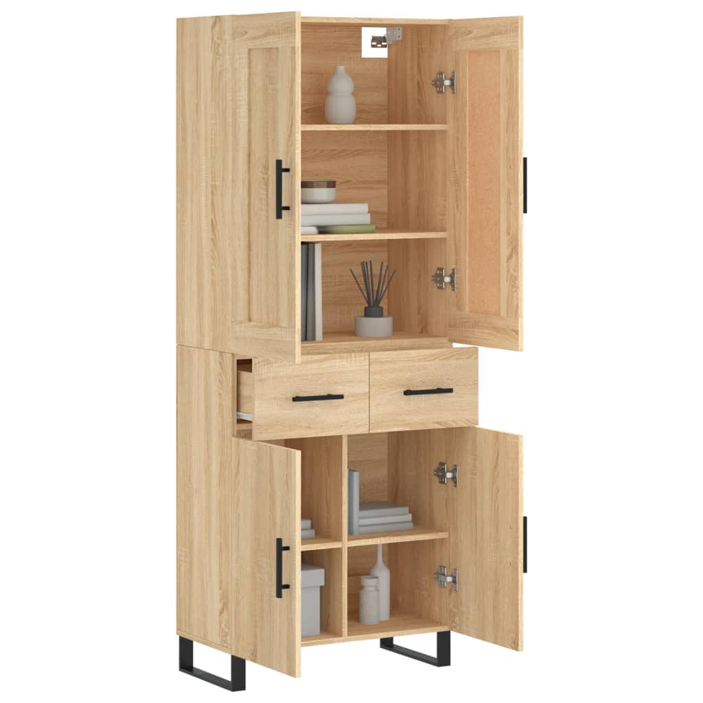 Highboard Sonoma Oak 69.5x34x180 cm Engineered Wood
