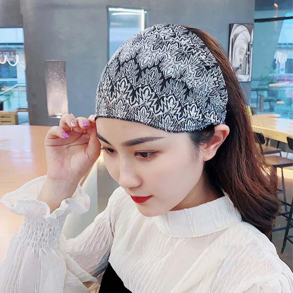 Elegant For Girls Wash Face Wide Side Mesh Lace Headband Leaves Korean Head Wrap Women Hairbands