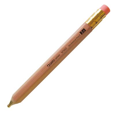 Auto Mechanical Wooden Pencil, Barrel, WN03, WN03-SP20-NT