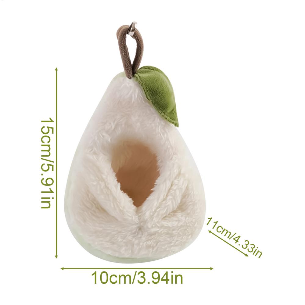 Windproof Hamster Nest Hamster House Winter Plushy Nest Small Animal Bed Plush Sleeping Bag Pear Shape Hamster Hammock Soft Bed