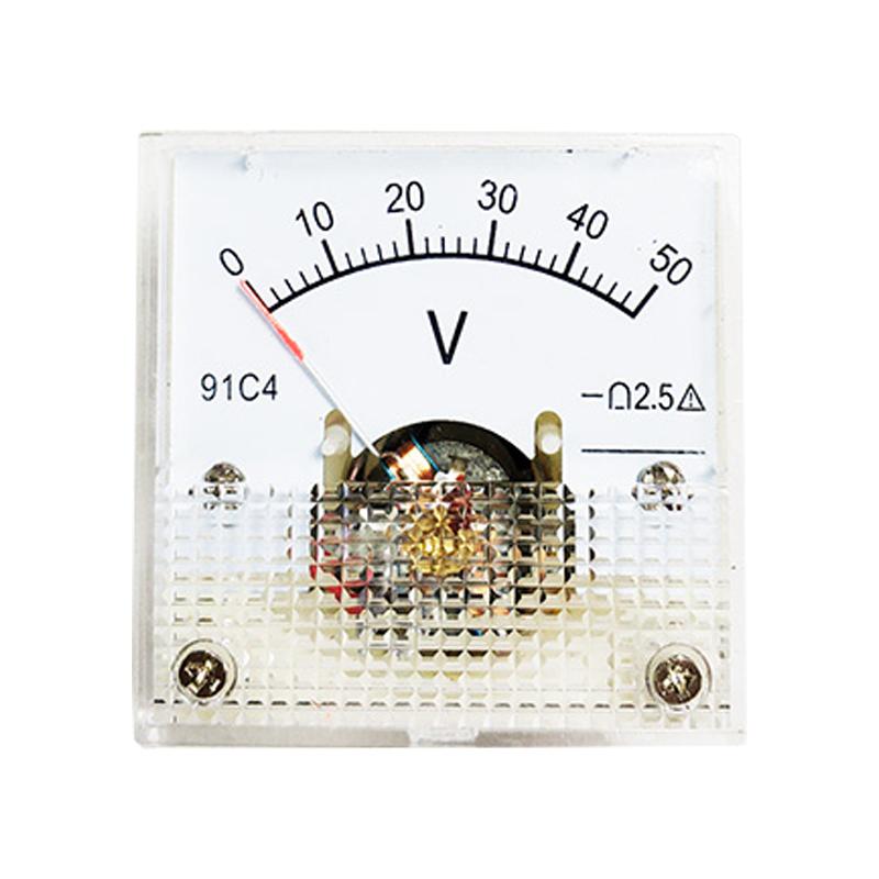 91C4 DC Voltmeter Analog Panel Voltage Meter Mechanical Pointer Type 3/5/10/15/20/30/50/100/150/250V