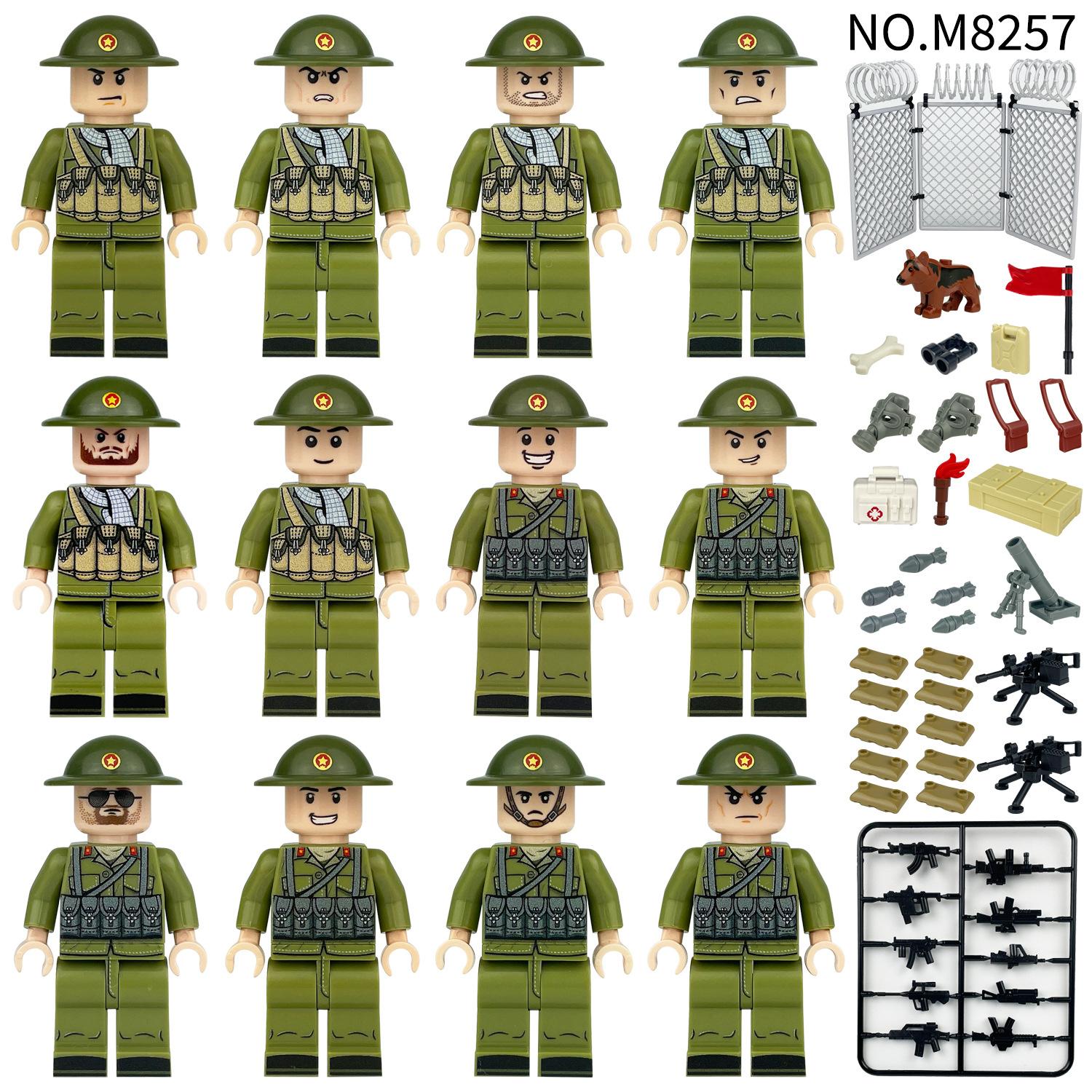 MOC Военная серия Фигурка вьетнамского солдата Конструктор игрушка