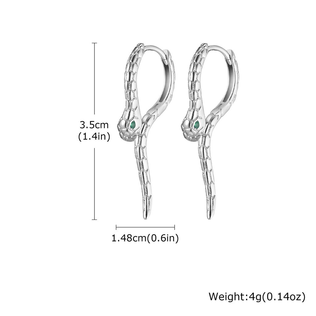 Punk Snake Hoop Earrings for Men,Vintage Waterproof Stainless Steel Sanke Earrings,Gothic Ear Jewelry Gift