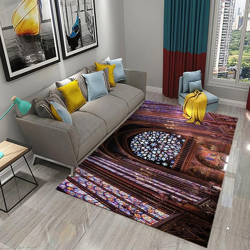 3D Religion Church Carpet Holiday Home Prayer Decor Living Room Bedroom Balcony Non-Slip Floor Mat