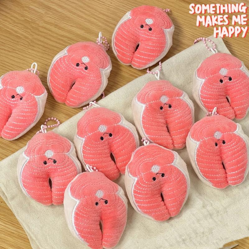 1/2Pcs Tuna Fish Block Goose Animal Plush Keychain Kawaii Doll Pendant Cartoon Animal Key Chains Charm Backpack Pendant Ornament