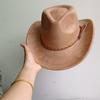 Cowboy Hat Suede Solid Color Men and Women Wide Brim Jazz Hat Outdoor Sun Hat Suitable for All Kinds of Parties Knigh