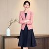 Treloman Women's Elegant Short Blazer & Dress Two-Piece Set