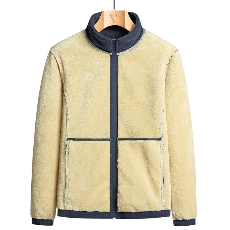Plus Size Couple's Double-Sided Fleece Jacket: Men's Lamb Fleece Cardigan for Autumn & Winter