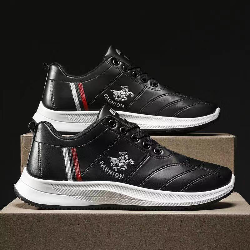 Men's Trendy Casual Sports Shoes - 2025 Autumn/Winter Korean Style White Running Shoes for Students