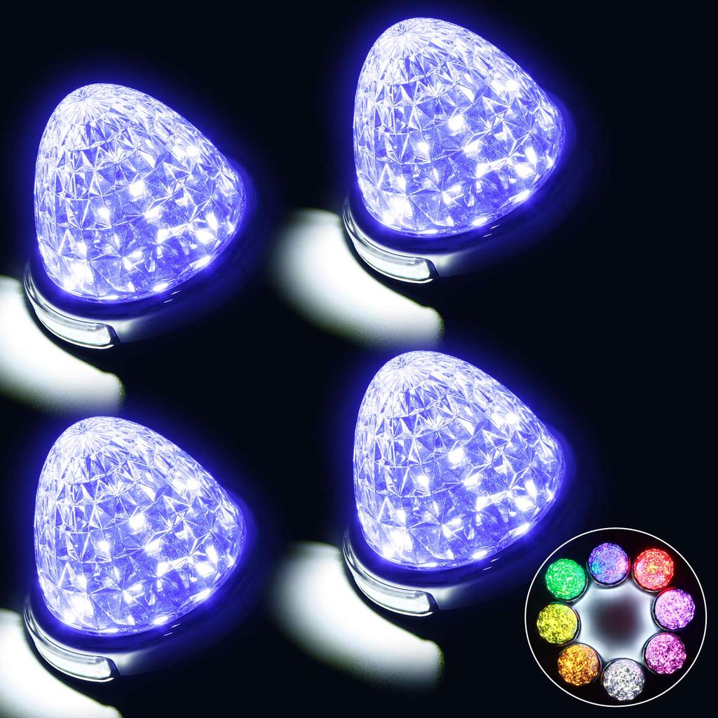 REPTICO LED Side Marker for Pink Clear Cut New Marker High Color Selection 16 Easy Resistant PC Set of 4 Set of Lamps, 24V, Trucks, Purple, Lens,