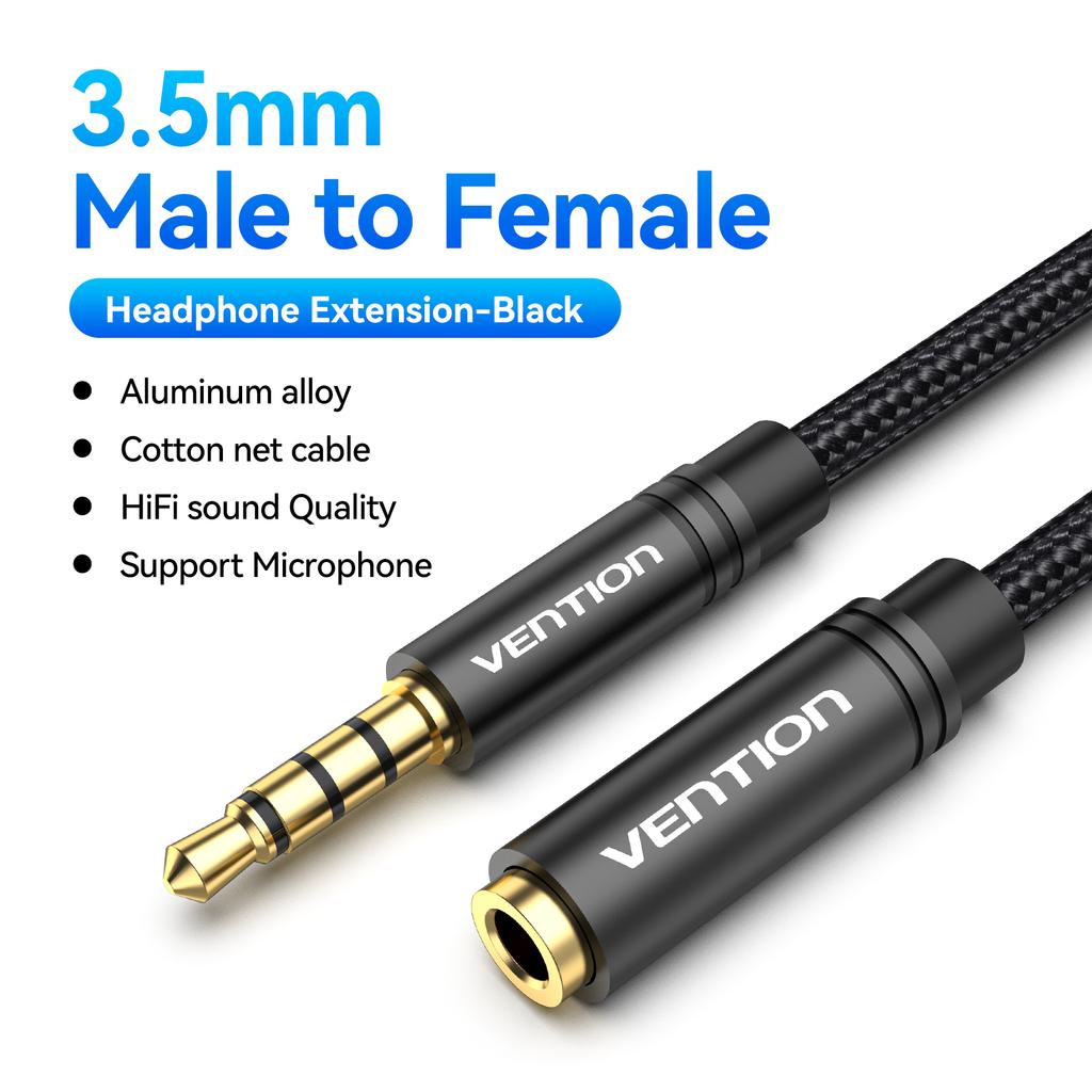 Vention Jack 3.5 mm Audio Extension Cable for Laptop PC TV Huawei Xiaomi Stereo 3.5 mm Jack Aux Headphone Speaker Cable Auxiliar