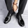 Black Gentleman Dress Shoes Men Brogues Oxford Shoes High Quality Suit Shoes for Men Classic Men's Business Casual Leather Shoes