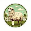 Rustic Farmhouse Round Metal Sheep Wreath Sign 20cm Aluminum Wall Decor for Cafe Garden