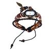 Vintage Wrap Bead Watch Woven Wrap Bead Leaf Bracelet Fashionable Quartz Wrist Watch for Men Women