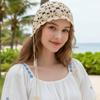 Tassel Hollowed Out Knitted Hat Floral Bohemian Style Beanies Cute Weave Cap  Apparel Accessories