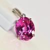 Natural Purple Sapphire Pendant 30 ct Oval Cut 925 Sterling Silver September Birthday Birthstone