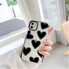 Ins Internet Celebrity Same iPhone13 Simple Black Love Mobile Phone Case Apple 16Pro Two-color Transparent Soft Case 17