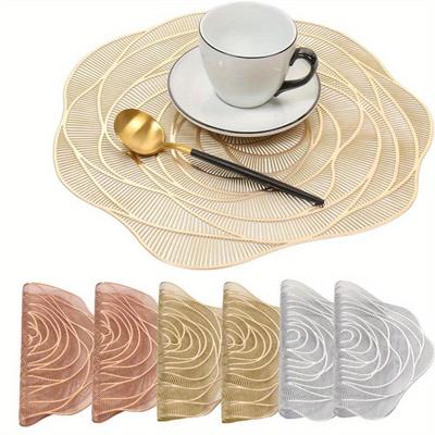 1PC Flower Rose Tovagliette Ristorante PVC Cavo Decorazione Pasti Stuoia Anti-caldo Tavolo da Pranzo Linea Stuoia Piatto da Bistecca