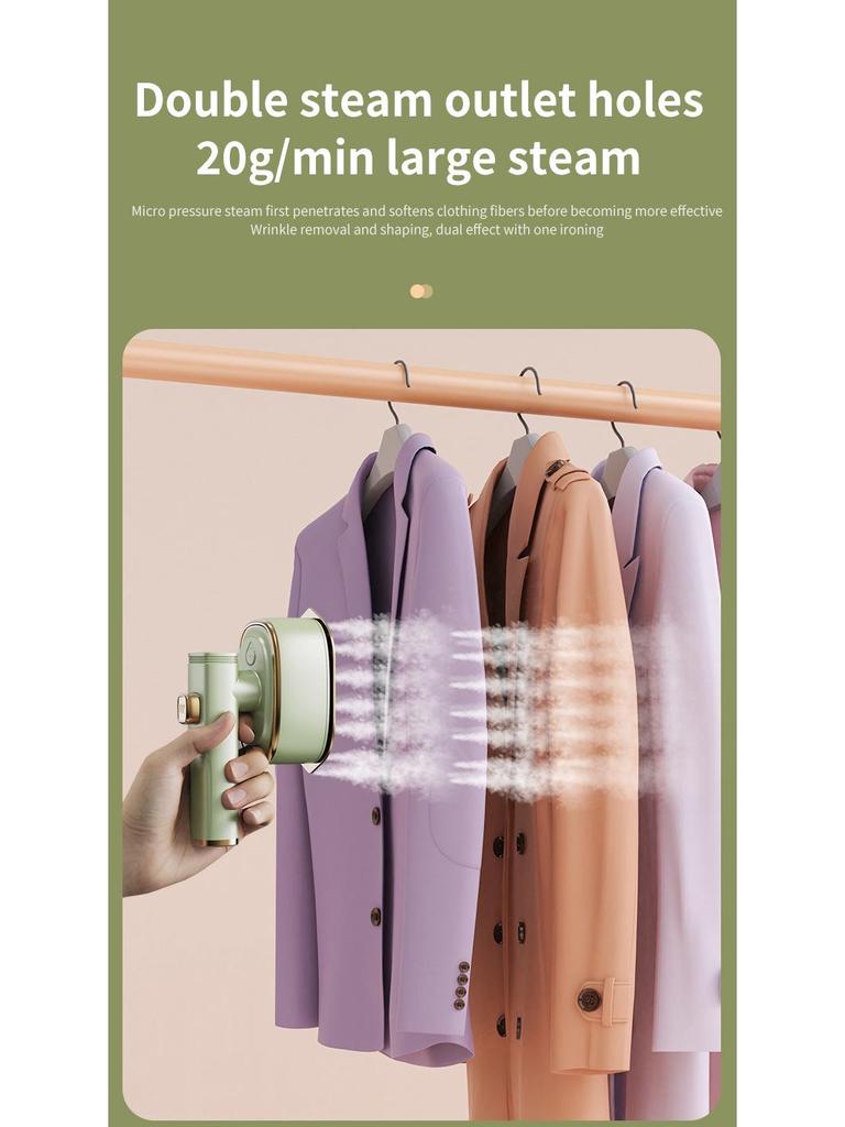 Portable 1200W Handheld Garment Steamer with Ceramic Panel for Quick Wrinkle Removal and Home Use.