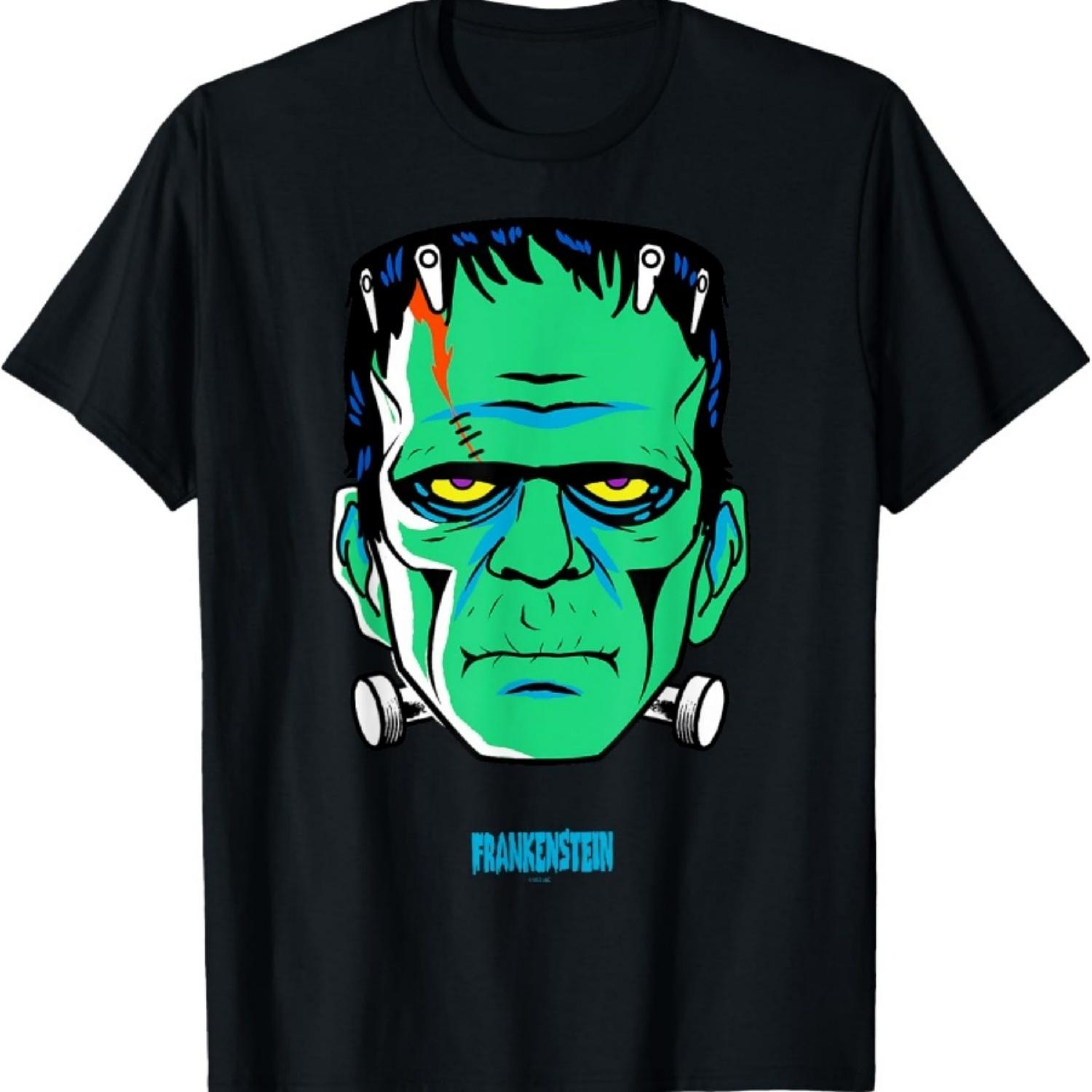 Ретро футболка с большим лицом Франкенштейна S
