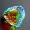 Rainbow Mystic Topaz Lab Created 64.15 Ct Trillion Certified Beautiful Gemstone