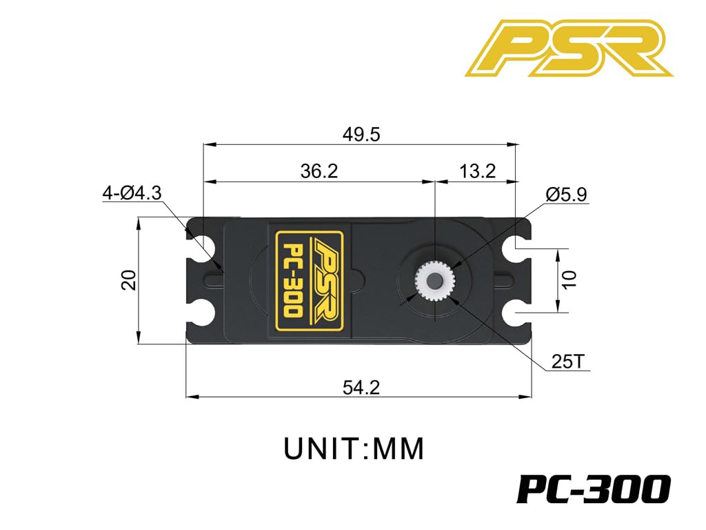 MALTA - PowerStar PC-300 Low Profile Digital Servo for RC Cars (0.12 sec/5.0 kg)