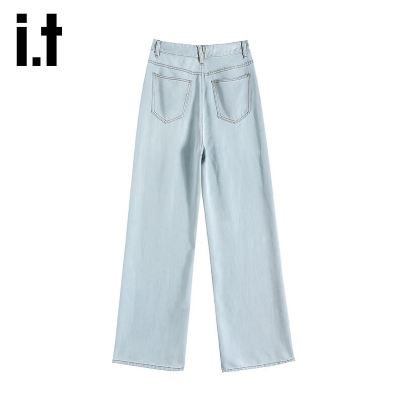 Izzue It Women's Lyocell Tencel Light Wash Loose Wide-Leg Jeans