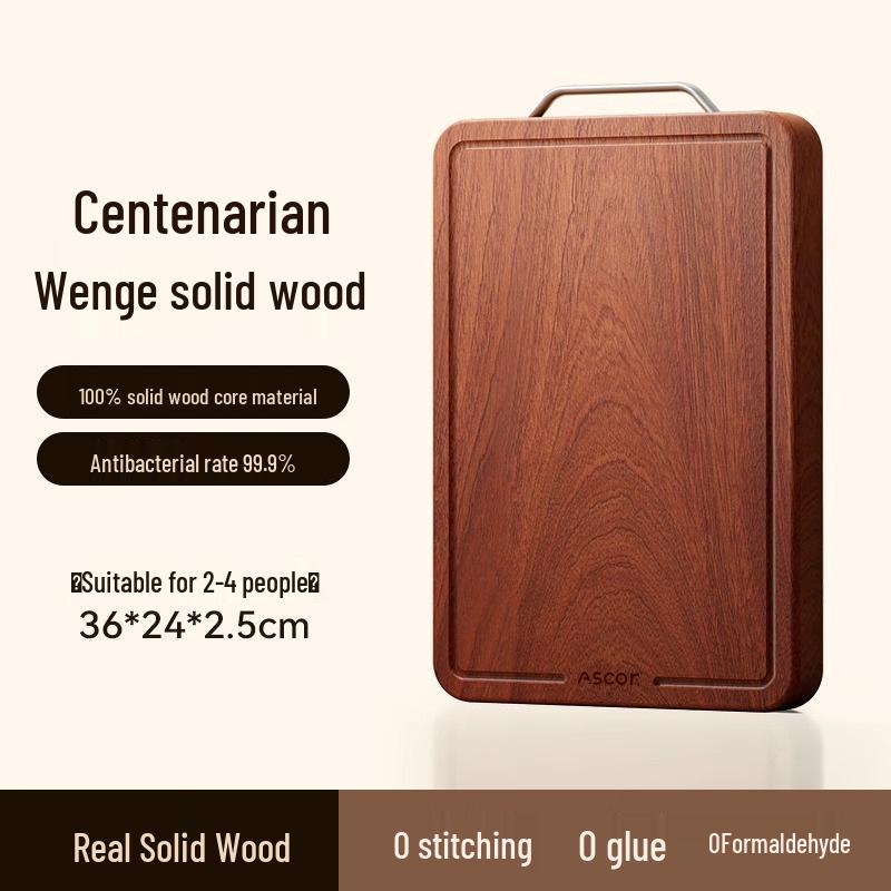 Mildew-Proof Wenge Wood Double-Sided Cutting Board - Food-Grade Solid Wood Chopping Board for Kitchen