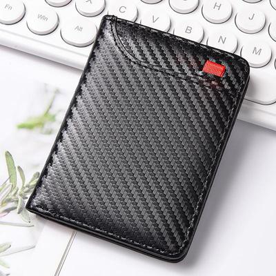 Men's Carbon Fiber Vertical Wallet – Dollar Clip & Multi-Card Slots, Cross-Border Leather Design